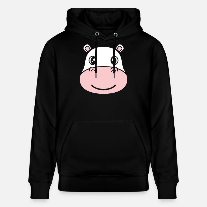 Nilpferd Kopf Gesicht Maske Lächeln - Stanley/Stella Unisex Bio-Hoodie CRUISER - Schwarz