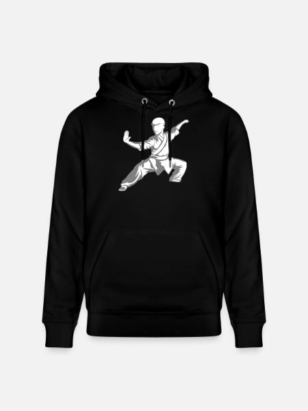 Kung Fu Fighter Kampsport Aktion Positur Angreb - Stanley/Stella CRUISER økologisk unisex-hoodie - sort