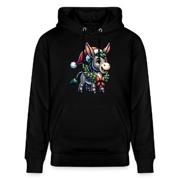 Weihnachts-Esel - Stanley/Stella Unisex Bio-Hoodie CRUISER  - Schwarz - Vorne - Alina (178cm) & Michal (187cm)