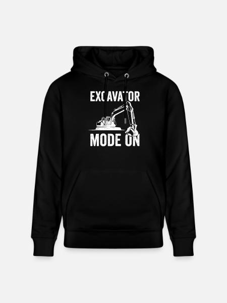 Excavator Construction Worker - Stanley/Stella CRUISER Unisex Organic Hoodie - black