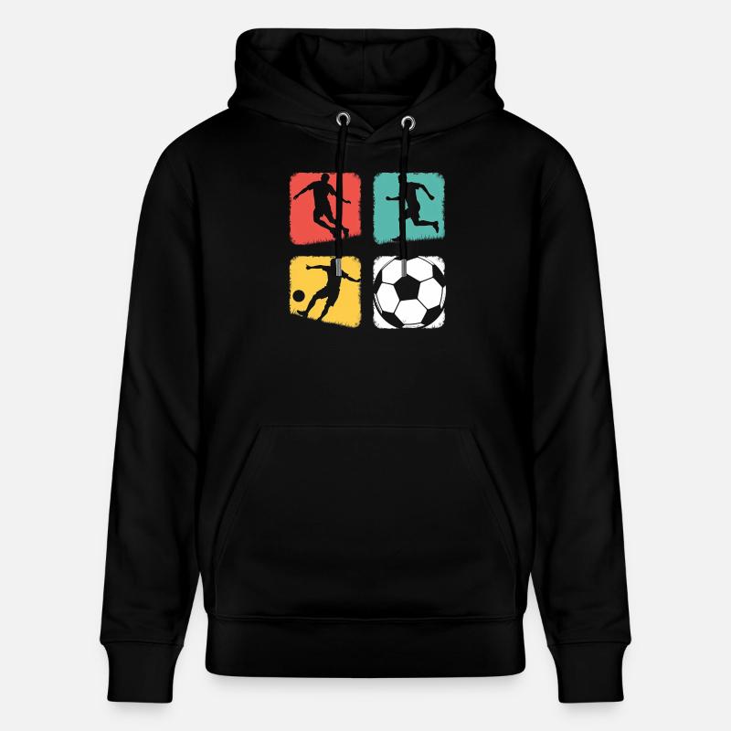 Fussball Design - Junge & Mädchen - Stanley/Stella Unisex Bio-Hoodie CRUISER  - Schwarz