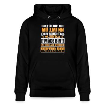 MÜLLMANN - Der Fertigsteller - Stanley/Stella Unisex Bio-Hoodie CRUISER  - Schwarz - Vorne - Alina (178cm) & Michal (187cm)