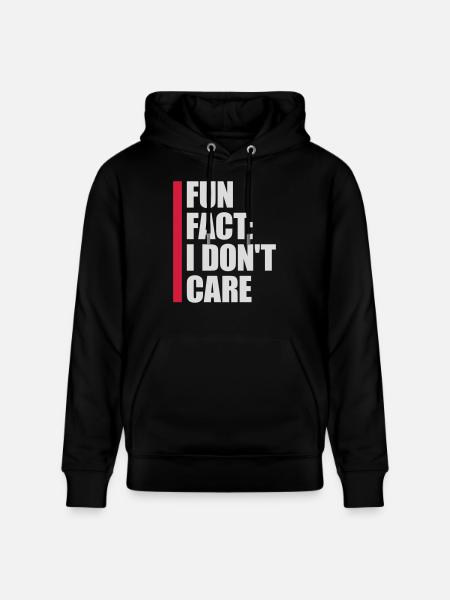 I don't care fact - Stanley/Stella CRUISER Unisex Organic Hoodie - black