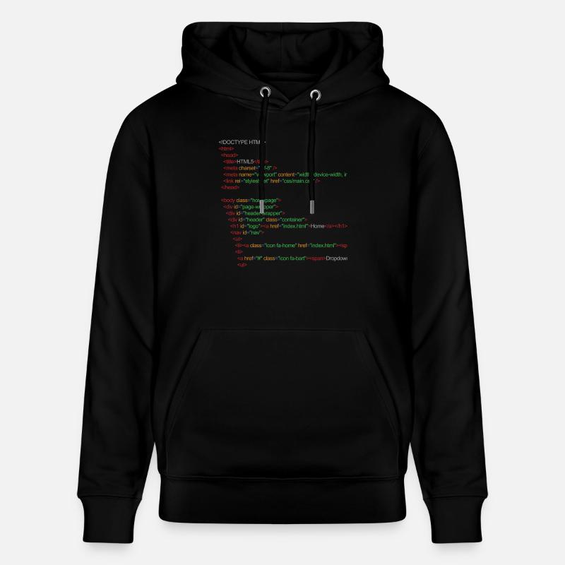 HTML5 code - Stanley/Stella CRUISER Unisex Organic Hoodie - black