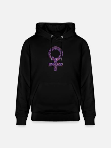 Kvinne symbol gaveide kvinne tegn - Stanley/Stella CRUISER økologisk unisex-hettegenser - svart