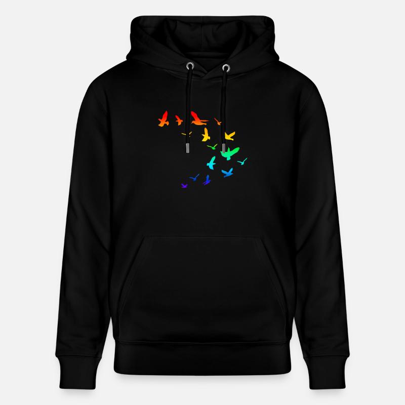 Nuée d'oiseaux arc-en- - Sweat à capuche bio CRUISER Stanley/Stella Unisexe - noir