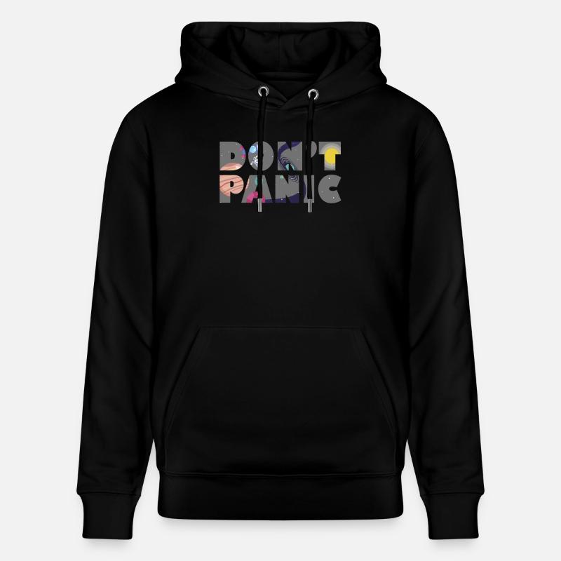 Galaxy Planets Don't Panic Gift - Stanley/Stella Unisex Bio-Hoodie CRUISER - Schwarz