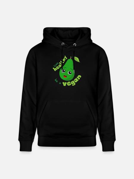 Live healthy, be a vegan, - Stanley/Stella CRUISER Unisex Organic Hoodie - black