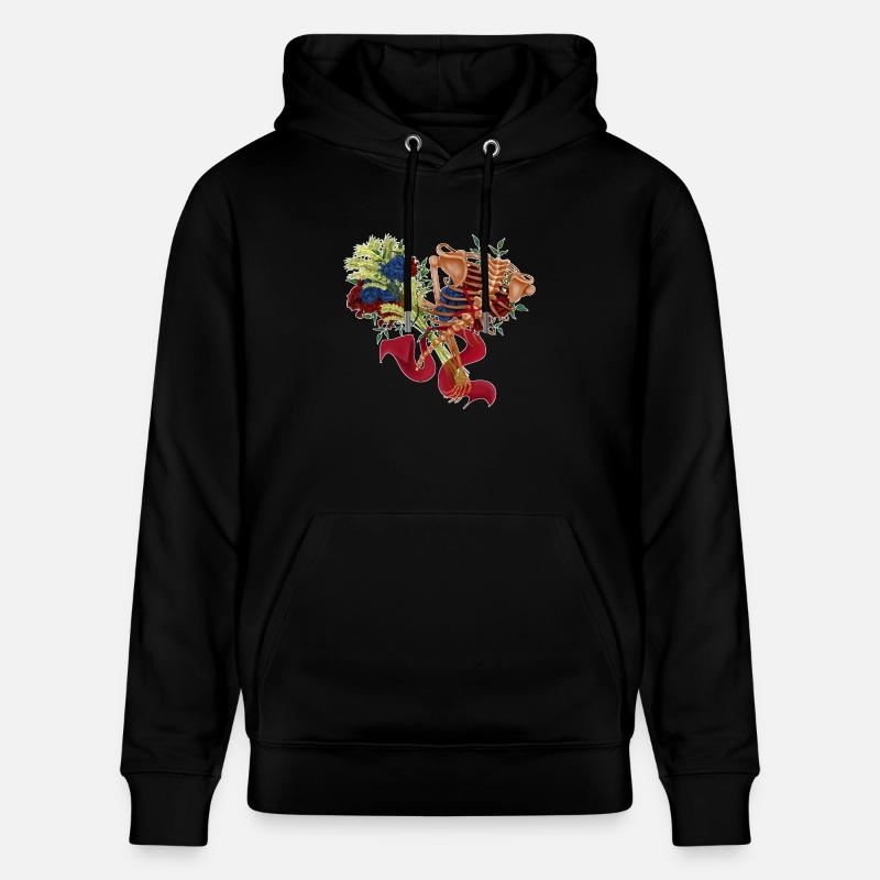 colonne vertébrale fleurie (bis) - Sweat à capuche bio CRUISER Stanley/Stella Unisexe - noir