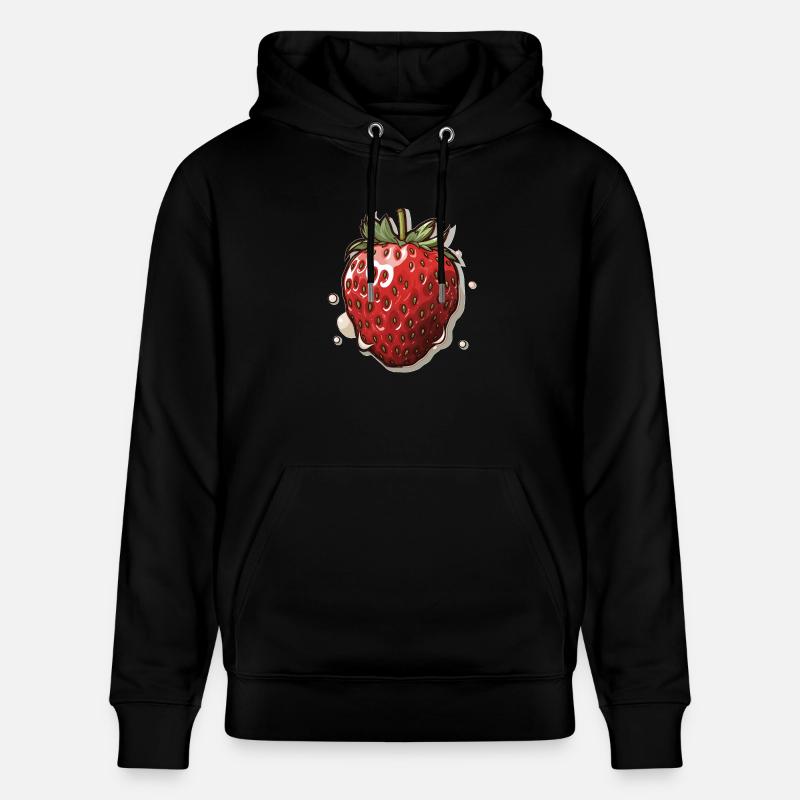 Fraise - illustration - Sweat à capuche bio CRUISER Stanley/Stella Unisexe - noir