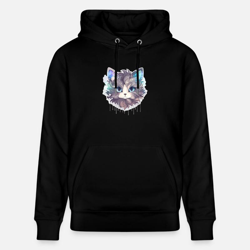 Chat - illustration - Sweat à capuche bio CRUISER Stanley/Stella Unisexe - noir