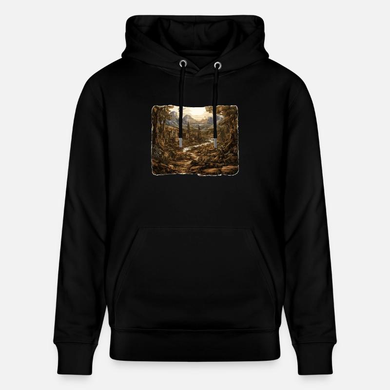 Paysage - Illustration - Sweat à capuche bio CRUISER Stanley/Stella Unisexe - noir