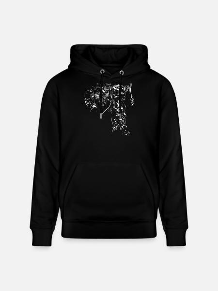 Tribal city / design background element - Stanley/Stella CRUISER Unisex Organic Hoodie - black