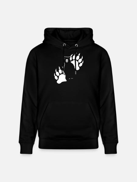Ours Grizzli - Sweat à capuche bio CRUISER Stanley/Stella Unisexe - noir