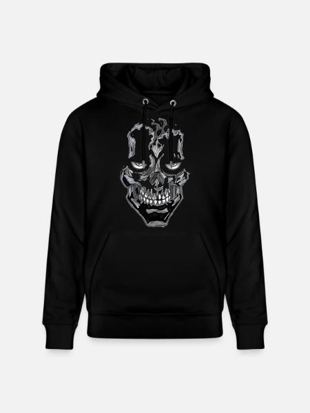 Skull Shine Gothic Skull - Stanley/Stella CRUISER Unisex Organic Hoodie - black