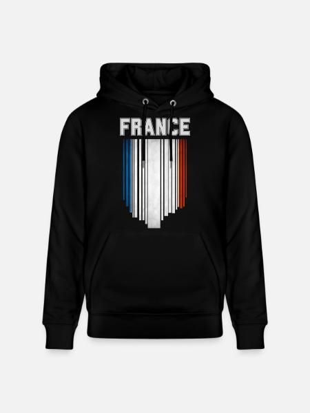 Flag of France, French pride - Stanley/Stella CRUISER Unisex Organic Hoodie - black