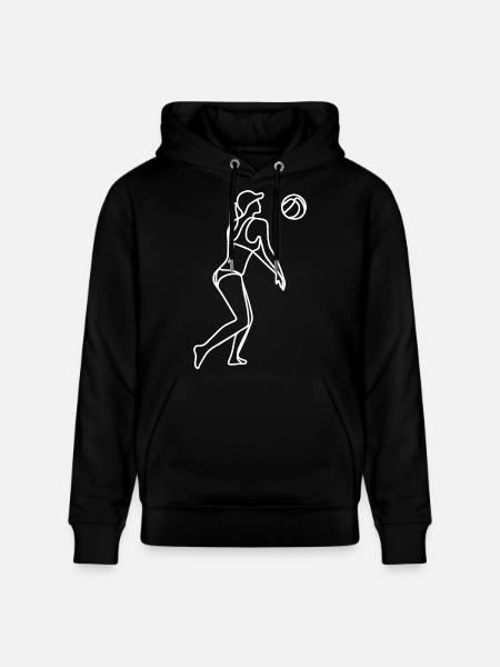 Beach volleyball player drawing - Stanley/Stella CRUISER Unisex Organic Hoodie - black