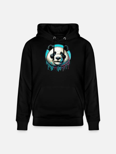 Panda - Stanley/Stella CRUISER Unisex Organic Hoodie - black