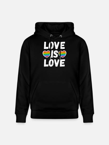 Love is love - Stanley/Stella CRUISER Unisex Organic Hoodie - black