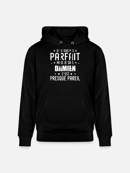 Damien: authentic, imperfect, top, perfection - Stanley/Stella CRUISER Unisex Organic Hoodie - black