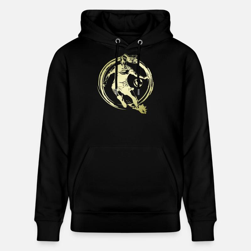 Silhouette d’une joueuse de football - Sweat à capuche bio CRUISER Stanley/Stella Unisexe - noir