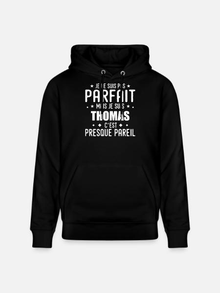 Thomas: authentic, imperfect, top, perfection - Stanley/Stella CRUISER Unisex Organic Hoodie - black
