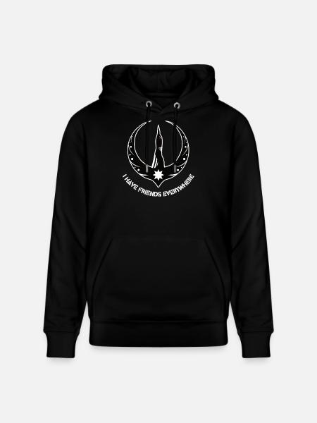 Rebellion Loon with Friends everywhere - Stanley/Stella CRUISER Unisex Organic Hoodie - black