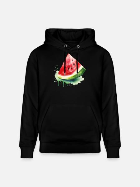 Éclaboussure d’aquarelle pastèque - Sweat à capuche bio CRUISER Stanley/Stella Unisexe - noir