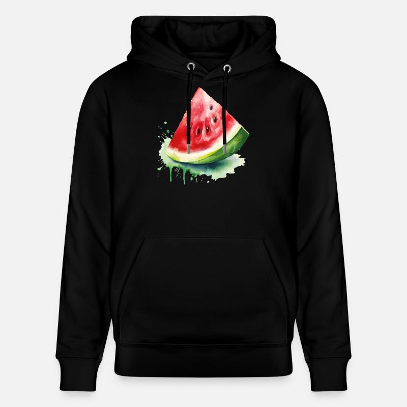 Éclaboussure d’aquarelle pastèque - Sweat à capuche bio CRUISER Stanley/Stella Unisexe - noir