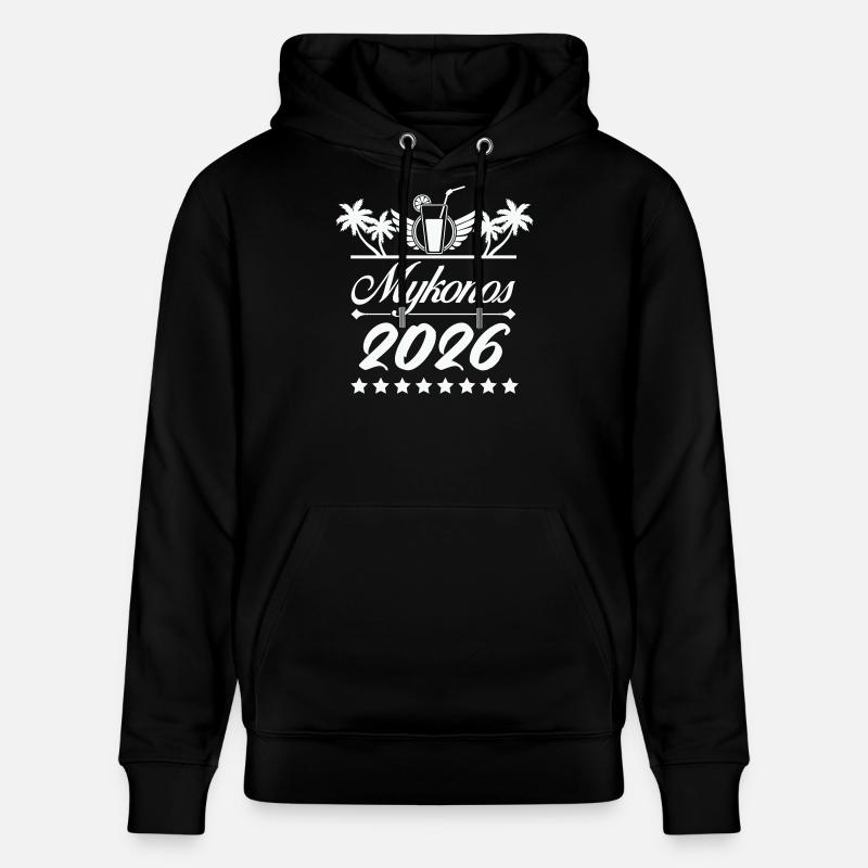 Mykonos 2026 Strand-Logo - Stanley/Stella Unisex Bio-Hoodie CRUISER - Schwarz