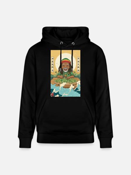 Kawaii Weed Smoker - Stanley/Stella CRUISER Unisex Organic Hoodie - black