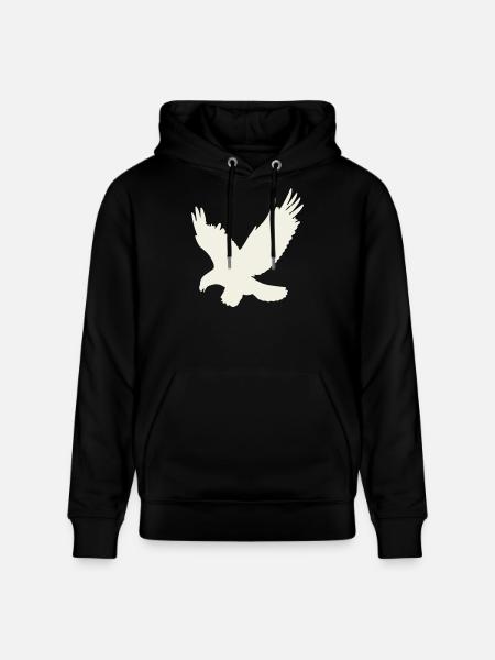 Silhouette d’aigle en vol - Sweat à capuche bio CRUISER Stanley/Stella Unisexe - noir