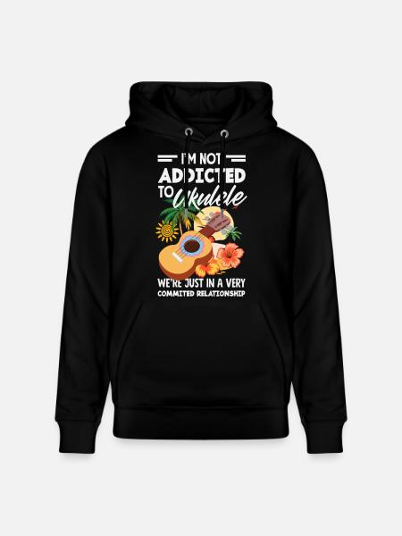 Funny Ukulele Designs and Sayings - Stanley/Stella CRUISER Unisex Organic Hoodie - black
