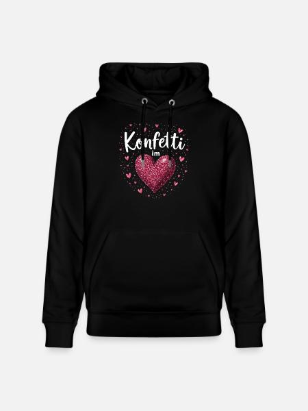 Konfetti im Herzen - Stanley/Stella Unisex Bio-Hoodie CRUISER - Schwarz
