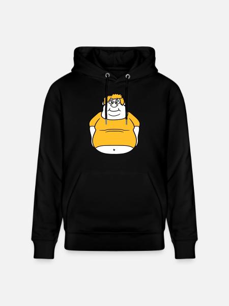 circle ball man fat thick clipart cartoon cartoon lu - Stanley/Stella CRUISER Unisex Organic Hoodie - black