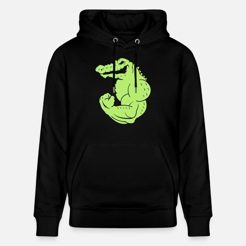 strong_crocodile_2 - Stanley/Stella Unisex Bio-Hoodie CRUISER  - Schwarz