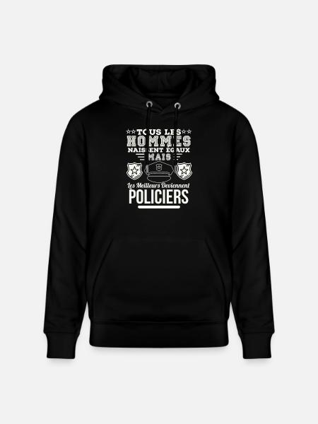Policiers - Sweat à capuche bio CRUISER Stanley/Stella Unisexe - noir