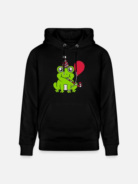 Celebrate birthday Party Frog - Stanley/Stella CRUISER Unisex Organic Hoodie - black