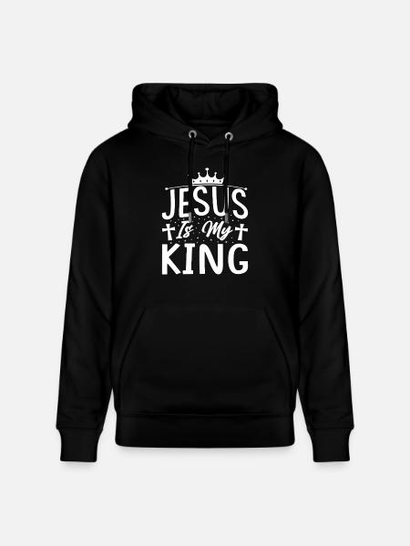 Jesus Is My King - Stanley/Stella CRUISER Unisex Organic Hoodie - black
