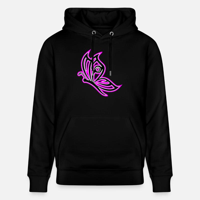 papillon rose - Sweat à capuche bio CRUISER Stanley/Stella Unisexe - noir