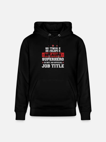Software Developer Superhero Shirt - Stanley/Stella CRUISER Unisex Organic Hoodie - black