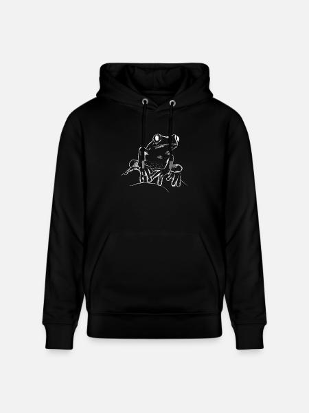 Frog with big eyes - Stanley/Stella CRUISER Unisex Organic Hoodie - black