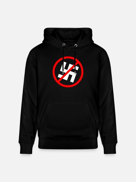 Against nazis swastika symbol - Stanley/Stella CRUISER Unisex Organic Hoodie - black
