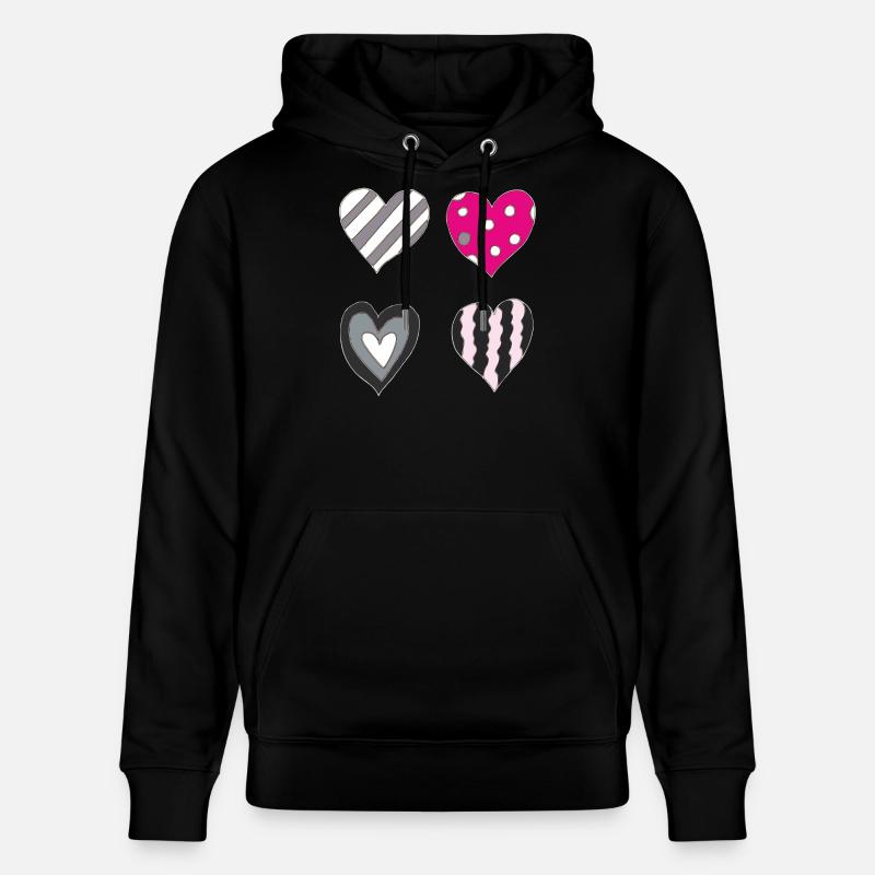 Variation cardiaque - Sweat à capuche bio CRUISER Stanley/Stella Unisexe - noir