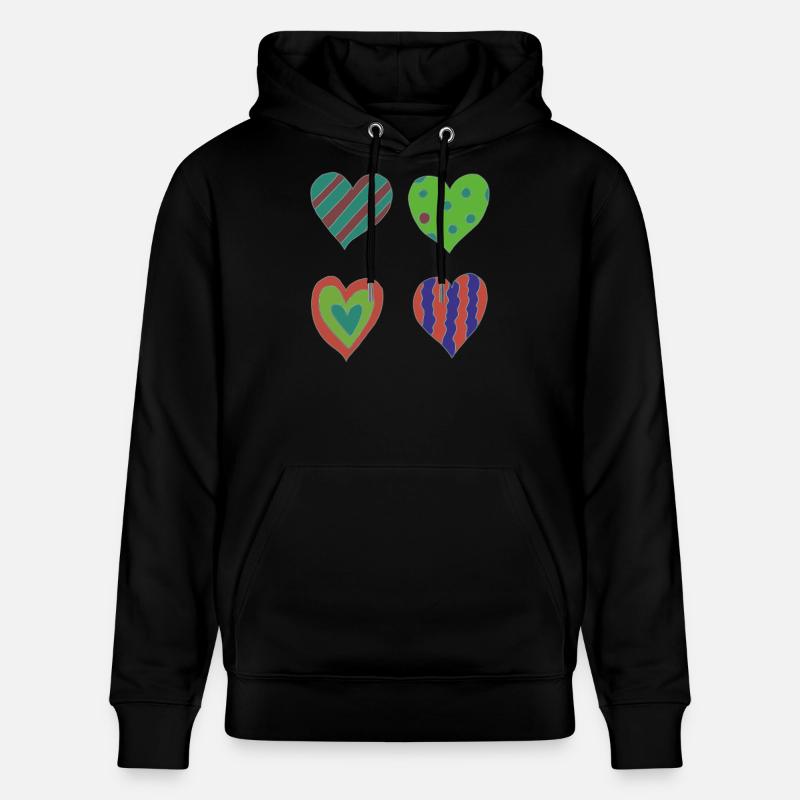 Variation cardiaque - Sweat à capuche bio CRUISER Stanley/Stella Unisexe - noir