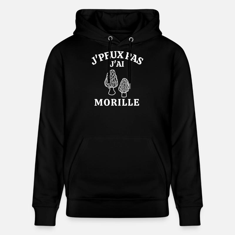 ramasseur de champignons, morille, champignon - Sweat à capuche bio CRUISER Stanley/Stella Unisexe - noir