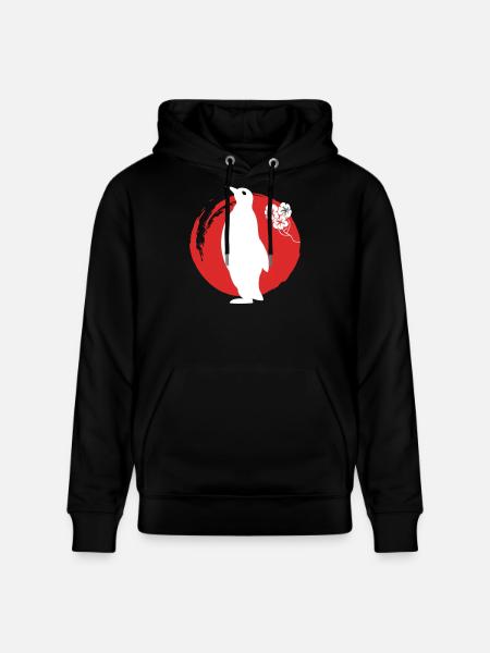 Penguin Silhouette Japanese - Stanley/Stella CRUISER Unisex Organic Hoodie - black