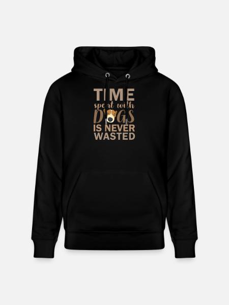 Time spent with dogs - Stanley/Stella CRUISER Unisex Organic Hoodie - black