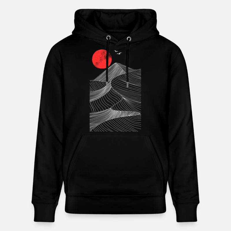 Rote Sonne über Bergen Abstrakt - Stanley/Stella Unisex Bio-Hoodie CRUISER - Schwarz