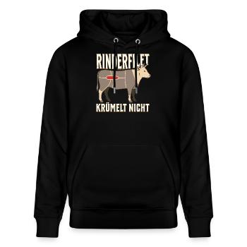 Rinderfilet krümelt nicht - Stanley/Stella Unisex Bio-Hoodie CRUISER  - Schwarz - Vorne - Alina (178cm) & Michal (187cm)